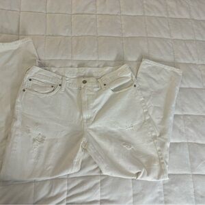 Ladies, Levi, white distressed jeans